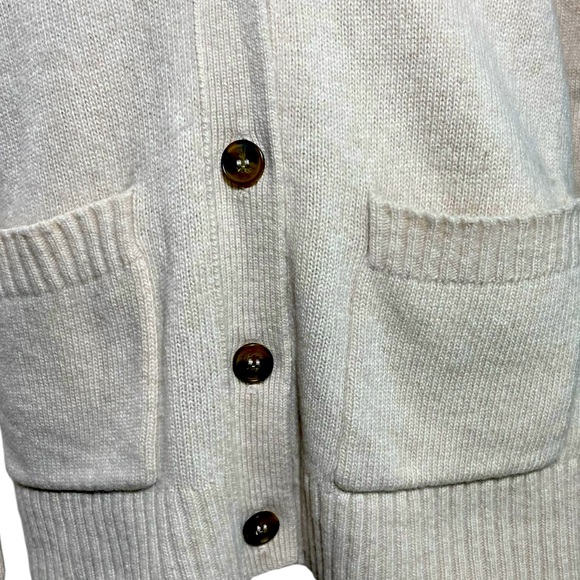Jenni Kayne Everyday cardigan oatmeal beige SZ-XS pockets wool blend cashmere - Picture 7 of 16